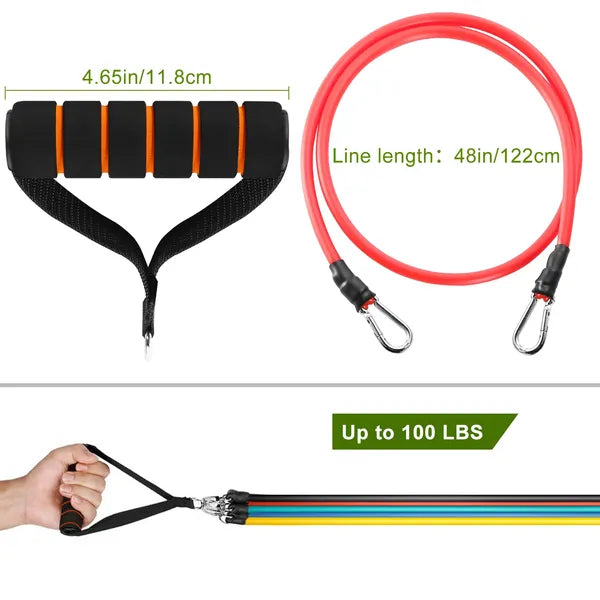 FlexBand™ 11-Piece Resistance Band Set — Up to 100 lbs