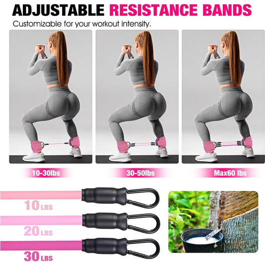 Booty Sculpt Pro™ Ankle Resistance Bands – Adjustable Glute & Leg Training Set