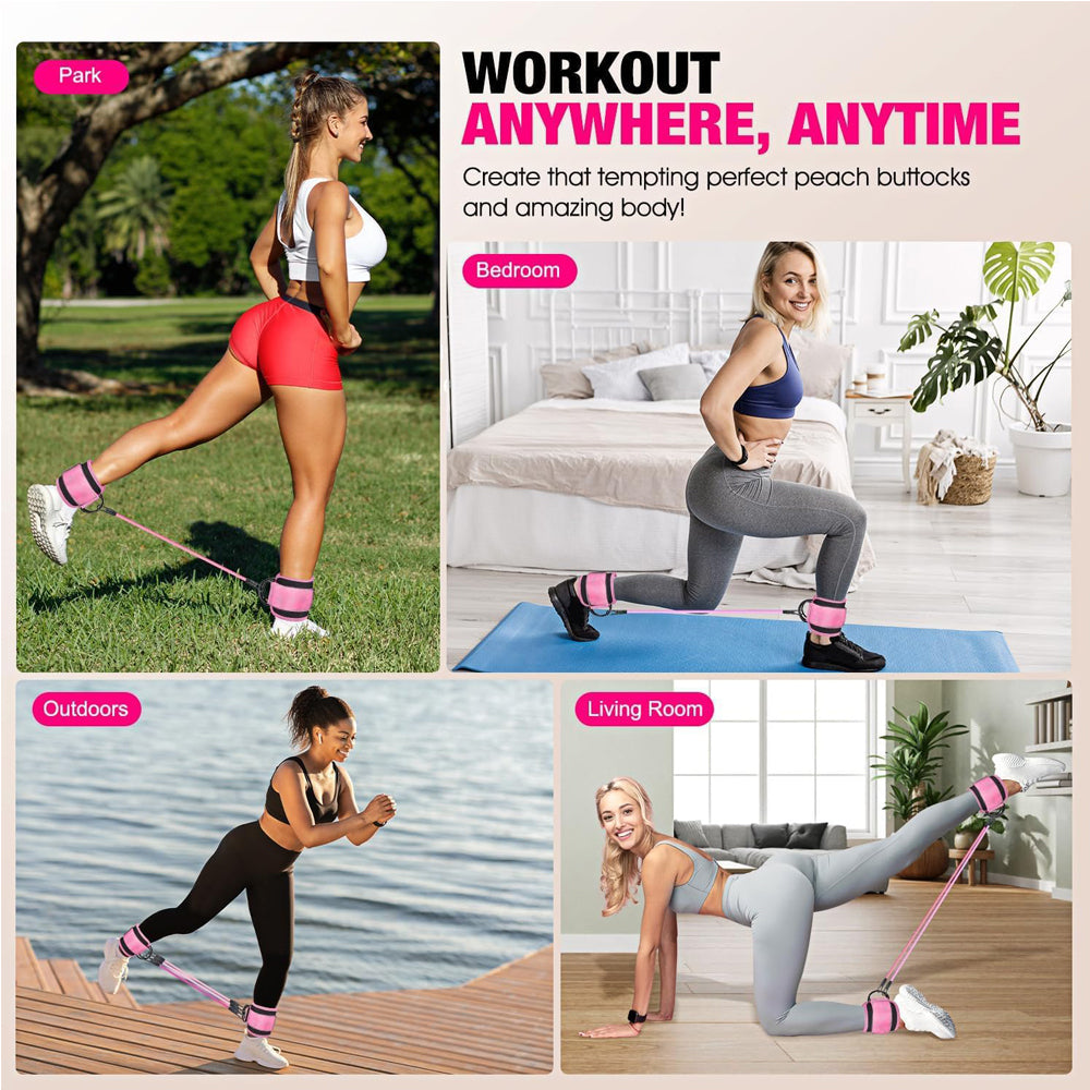 Booty Sculpt Pro™ Ankle Resistance Bands – Adjustable Glute & Leg Training Set