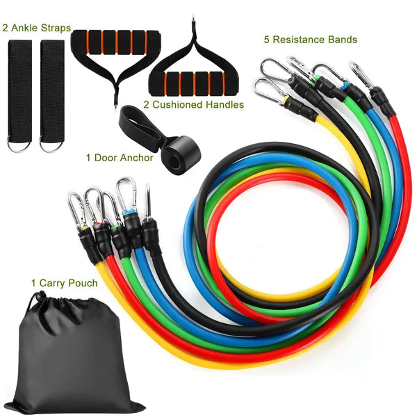 FlexBand™ 11-Piece Resistance Band Set — Up to 100 lbs
