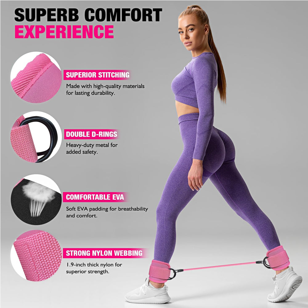 Booty Sculpt Pro™ Ankle Resistance Bands – Adjustable Glute & Leg Training Set