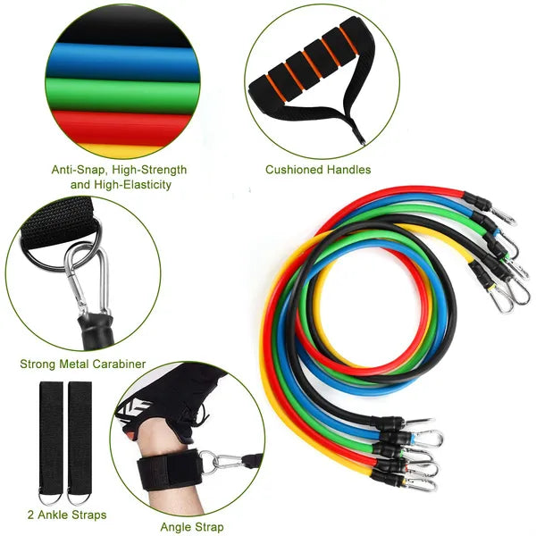FlexBand™ 11-Piece Resistance Band Set — Up to 100 lbs